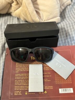 Armani Exchange Matte Black Men's Sunglasses with Dark Lenses